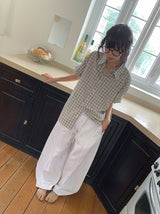 [unisex] Soche Cozy Check Loose Fit Short Sleeve Shirt