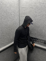 No.1166 T thin henly neck hood T (4color)