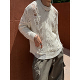 [PREMIUM] Grunge damage round neck knit (3color)