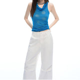 American Vintage White Cargo Parachute Pants