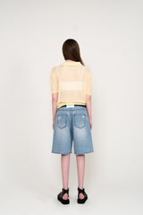 SEE-THROUGH COLLAR HALF KNIT (LEMON)