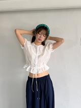 pintuck wide track pants 