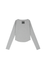 CベーシックUネックTシャツ_グレー
