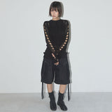 2WAYダメージニットロングスリーブ (Black) F25QB089