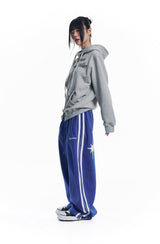 Star Piping Track Balloon Sweat Pants - Blue