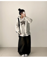 Allt Hem Snap Pin Tuck Washed Denim Wide Pants