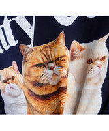 OC ファッティキャットTシャツ（ネイビー）
