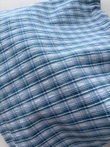 Pattern string pouch - blue check , S size