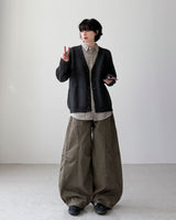 Art V-neck Balloon Cardigan