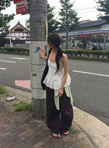 Robit Lace Flare Frill Sleeveless Blouse