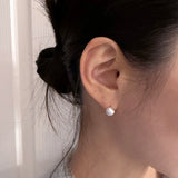 [925silver] マットハーフボールピアス (6mm)