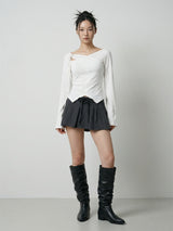Diagonal Slit Mix Top