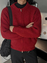 ASCLO Boucle Like Zip Up Cardigan (4color)