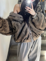 [Unisex] Fur 2way hood zip up(4color)