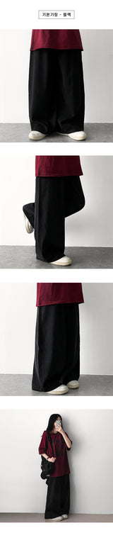 リンタークールサマーデニムワイドパンツ [Choose short, basic, and long]