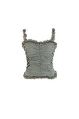 シャーリングレースフリルトップス(3color)