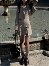 Wool knit hand & leg two-way warmer (4 colors)
