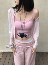 Lumire Sheer Summer Ribbed Knit Cardigan