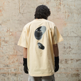 RELABEL 24SS ‘Auxiliary Graphic’ スプリットロゴプリントアプリコットTシャツ