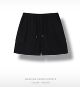 Liu Washing Cargo Banding Shorts