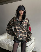 Roho Numbering Patch Overfit Hooded Zip-Up