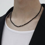 Men's ネックレスブラックビーズ_CLEF リングモジュレーターネックレス