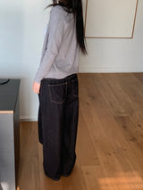 アトラスノンフェイドローデニムワイドパンツ