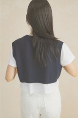 [MADE] Navy Crop Vest FREE