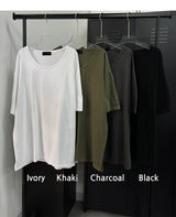 [S/S]ルーズフィットUネック半袖Tシャツ(4color)