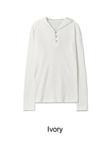 Charis Henley Neck Hooded Knit