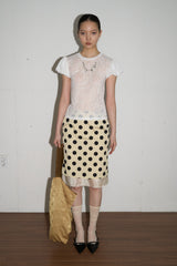 Layered Dot Midi Skirt (Yellow/2size)