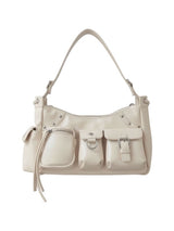THREE TIME POCKET SHOULDER BAG (IVORY)