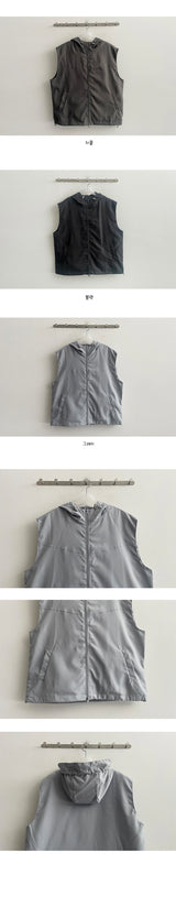 Tenge Two Way Hooded Vest Zip-Up