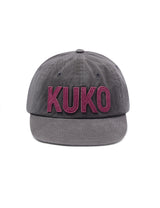 KUKO ロゴ6パネルキャップ_グレーピンク