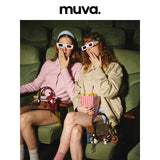 muva. 本革 バイカラー スクエア ミニバッグ