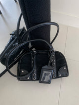 Sophia Vintage Eyelet Lace-up Shoulder Bag 