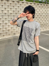 スクエアフレームレタリング半袖Tシャツ 3C