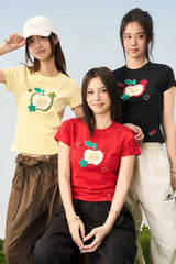 プラッシュアップルエンブロイダードTシャツ