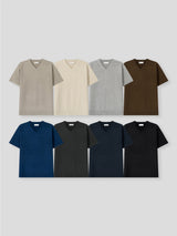 LMN ニエルVネックスリットショートスリーブドニットウェア (8 colors)