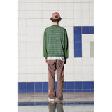 ARGYLE STRIPE CARDIGAN / GREEN