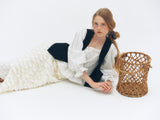 Square Frill Blouse (White)