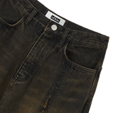 [24SS LSD COLLECTION] Cross Raw Edge Denim Pants_Black