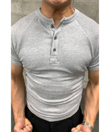 (Muscle Fit) ループヘンリーネックリブショートスリーブ