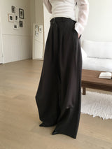 Contour belted wide slacks