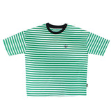 M17110 M. Tシャツ オフストライプグリーン