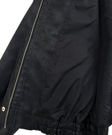 UNISEX フェイクレザーキルティングブルゾン_ブラック