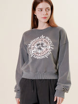 Women's Lees Pigment スモーキー クロップド スウェットシャツ チャコール (FCF1TS207W)