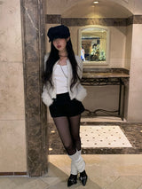 Retin Fluffy Ribbon Madoros Hunting Cap Hat