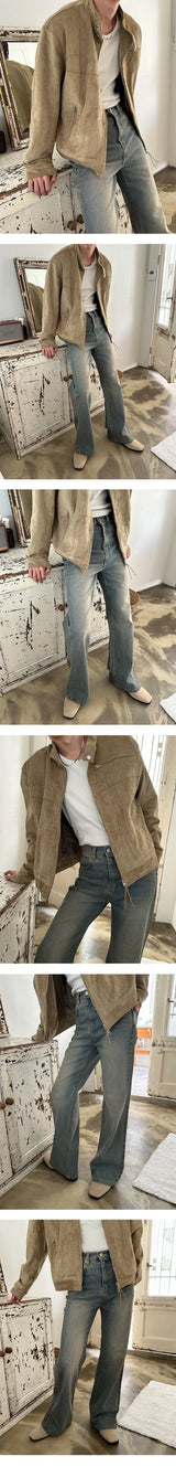 [F/W] Brush washing flare denim pants (2color)