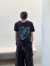 (Blue)Heart rabbit half sleeve